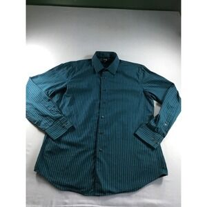 Apt. 9 Mens M Button Down 100%Cotton Striped Navy Teal
Office School Casual